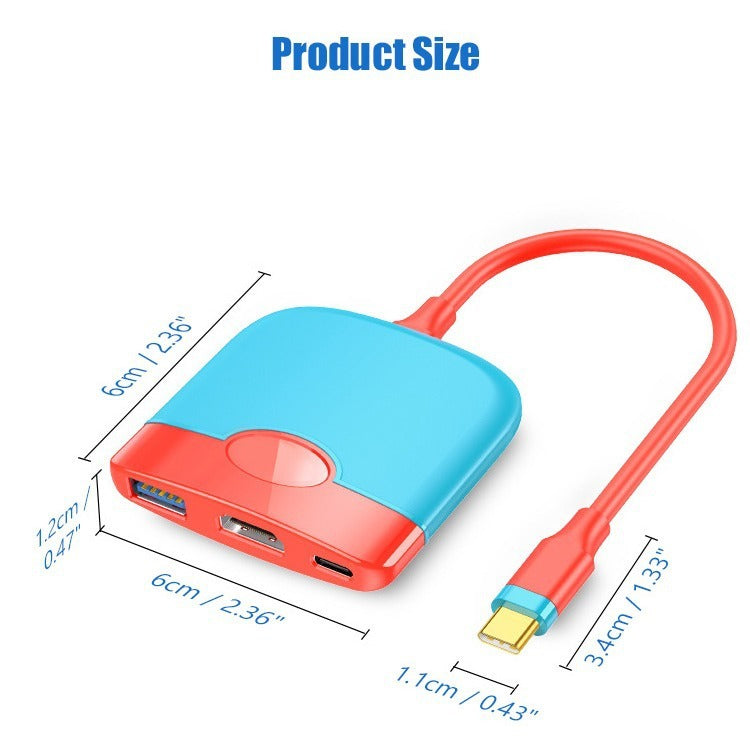 Suitable for Nintendo Type-C three in one docking station Switch portable base high-definition video cable converter