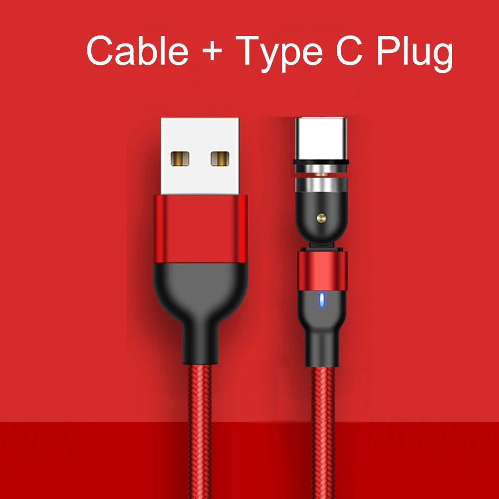 540 Degree Rotatable Apple Magnetic Charger For iPhone Cable USB C Magnetic Micro USB Cable Type C Gaming Cord Wire For Charging