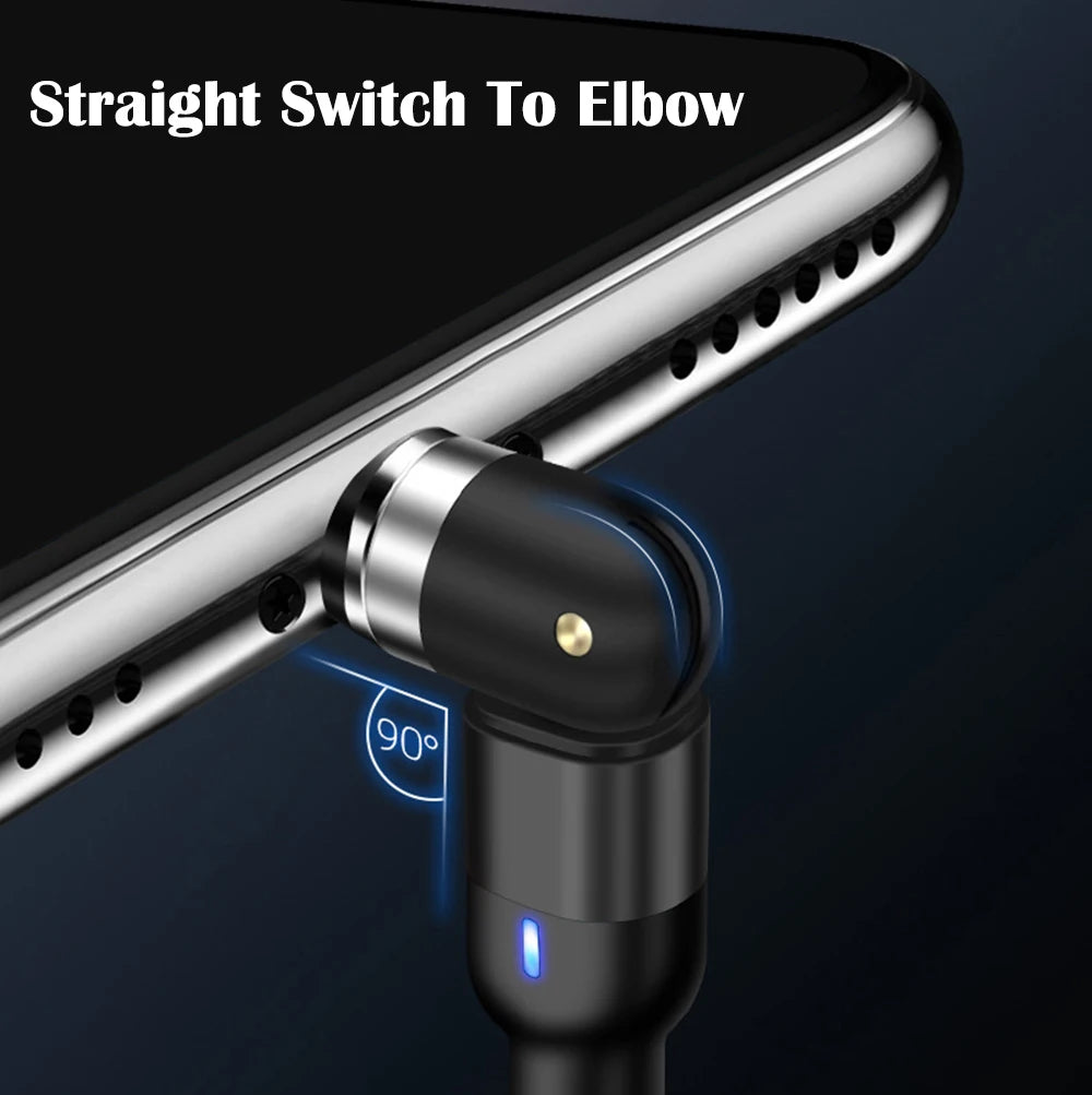 540 Degree Rotatable Apple Magnetic Charger For iPhone Cable USB C Magnetic Micro USB Cable Type C Gaming Cord Wire For Charging