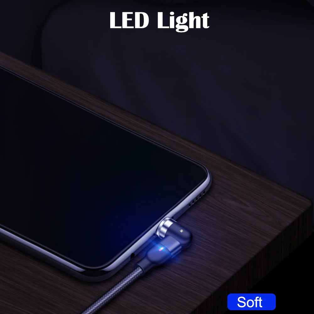 540 Degree Rotatable Apple Magnetic Charger For iPhone Cable USB C Magnetic Micro USB Cable Type C Gaming Cord Wire For Charging