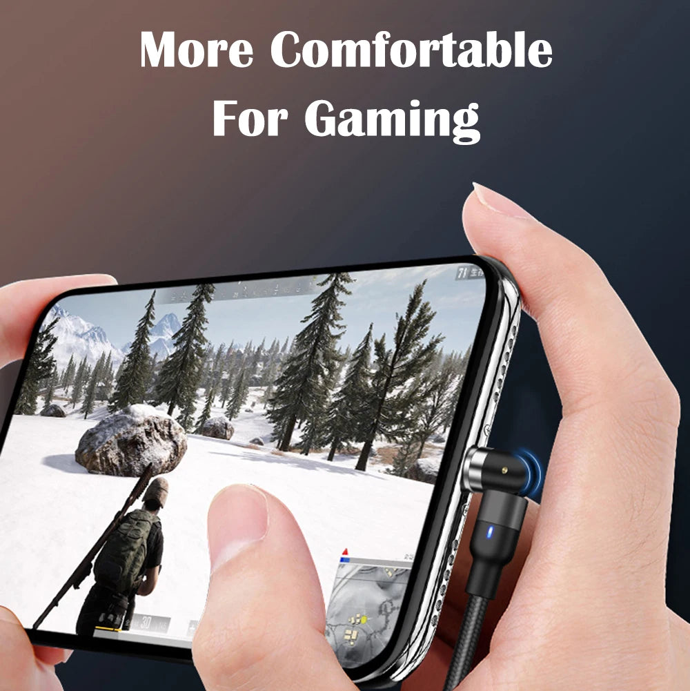 540 Degree Rotatable Apple Magnetic Charger For iPhone Cable USB C Magnetic Micro USB Cable Type C Gaming Cord Wire For Charging