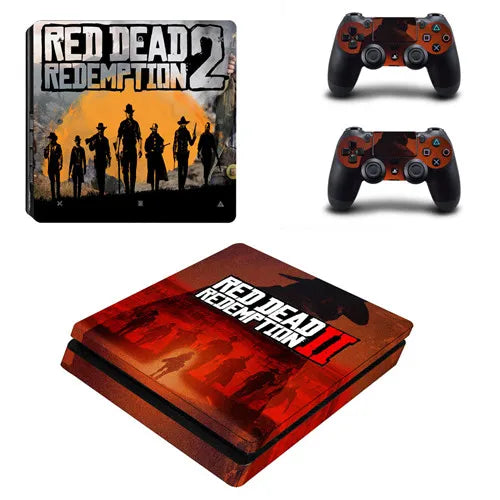 Red Dead Redemption 2 PS4 Slim Skin Sticker Decal Vinyl for Sony Playstation 4 Console and 2 Controllers PS4 Slim Skin Sticker